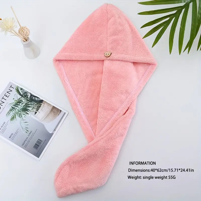 Quickly Dry Hair Hat Super Absorbent Soft Bathroom Women Head Towels Girls Cute Hair Towel Hair Dry Wrap Bonnets