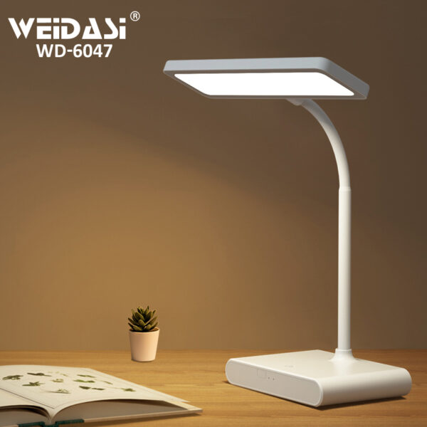 Weidasi WD-6047 LED Table Lamp Office Bedroom Reading Switch Steeples Brightness Control
